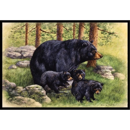 Black Bears By Daphne Baxter Indoor Or Outdoor Mat, 18 X 27